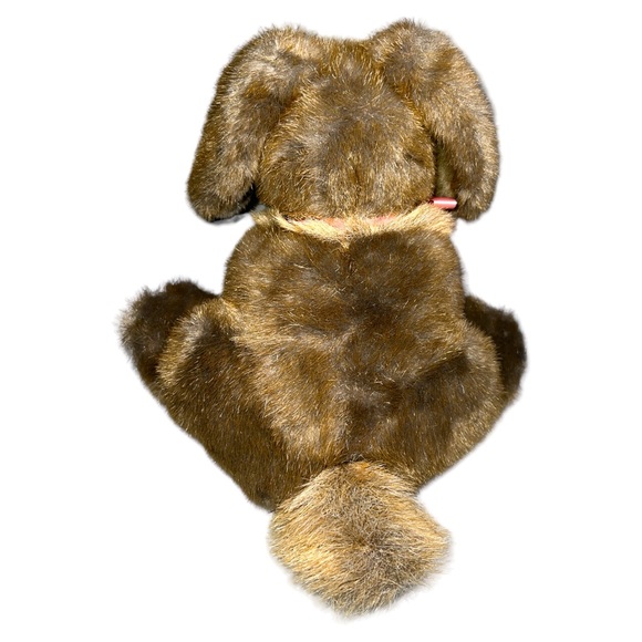 Gund 1985 Bunny Rabbit Plush Realistic Brown Sitting Pink Bow 10" Suede Paws - Picture 4 of 8